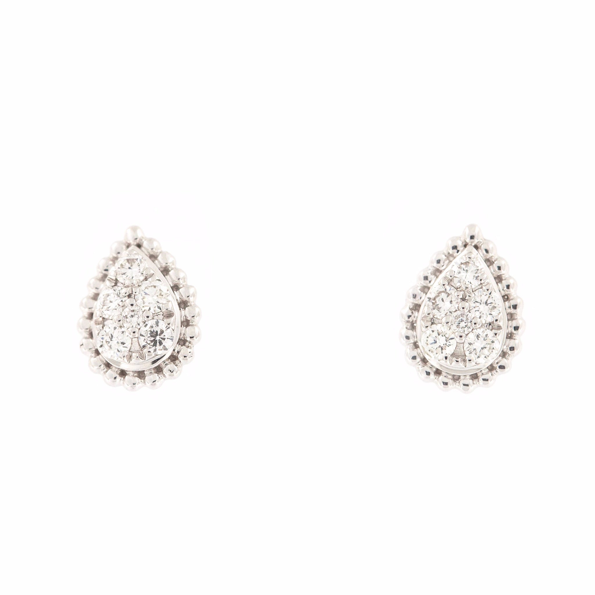 Pear shaped diamond cluster earrings
